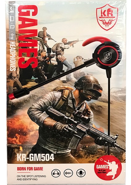 KR-GM504 Mikrofonlu Kırmızı Oyuncu Kulaklığı
