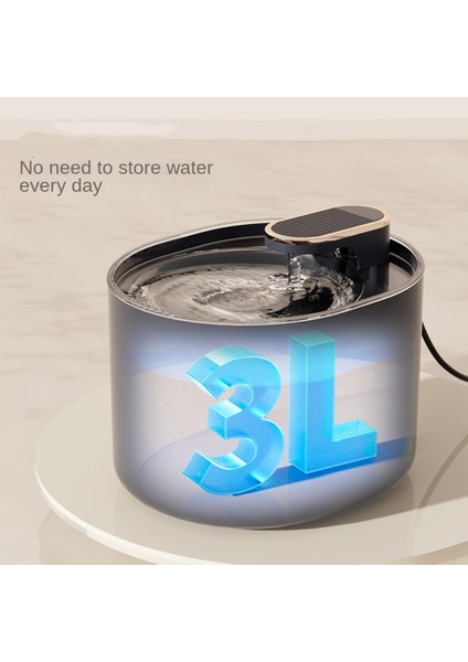 1.5l USB Sessiz Evcil Hayvan Su Pınarı - Siyah (Yurt Dışından)