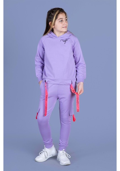 Toontoy Kız Çocuk Reglan Kol Şerit Detaylı Baskılı Takım fırsatları