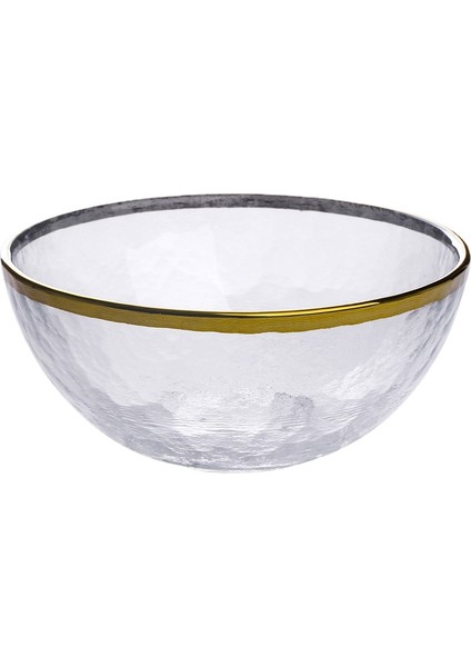 Altın Kenarlı Meyve Salatası Kasesi ile Dövülmüş Cam Kase(Yurt Dışından)