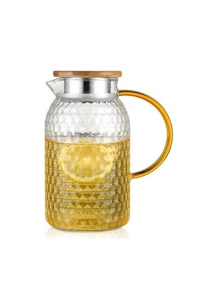 Cam Su Tenceresi Isıya Dayanıklı Su Sürahi Sürahi Limonata Patlama Korumalı Isıya Ermez Paslanmaz Çelik Kapaklı Gayafe | Sürahi(Yurt Dışından)