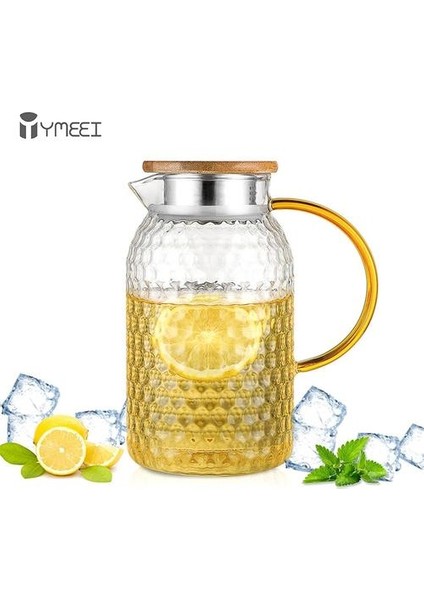 Cam Su Tenceresi Isıya Dayanıklı Su Sürahi Sürahi Limonata Patlama Korumalı Isıya Ermez Paslanmaz Çelik Kapaklı Gayafe | Sürahi(Yurt Dışından) fiyatları