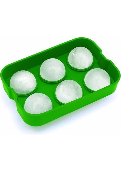 Buz Topu Maker Kalıp Buz Küpü Tepsileri Kapaklı 6 Delikler Silikon Buz Topu Kalıp Için Infused Ice Viski Gözlük Büyük Yuvarlak Küreler | Dondurma Küvetleri (18.5 * 12.5 * 4.8 Cm, Yeşil)