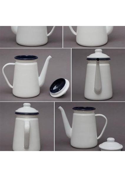 1.1l Emaye Kahve Pot El Çay Su Isıtıcısı Indüksiyon Ocak Gaz Sobası Evrensel Beyaz Cnim Sıcak | Su Isıtıcılar