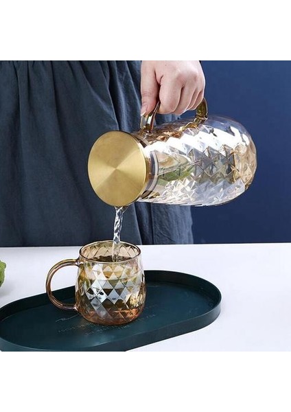 Kapaklı Cam Sürahi Buzlu Çay Sürahi Su Sürahi Sıcak Soğuk Su Buz Çay Şarap Kahve Süt ve Meyve Suyu Içecek Sürahi | Su Şişeleri(Yurt Dışından) modelleri