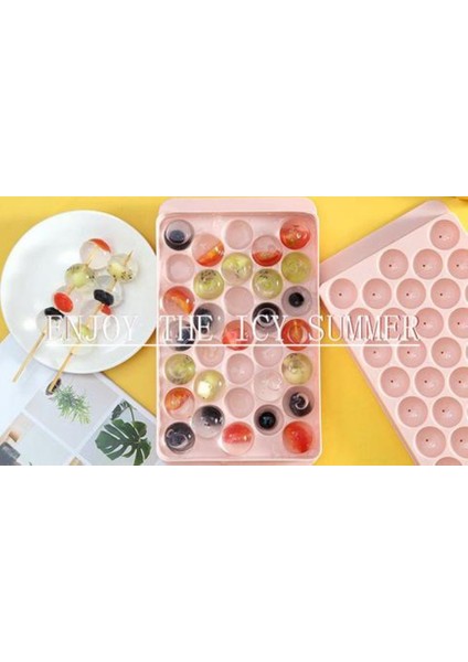 1 Adet Silikon Buz Tepsisi 33 Izgara 3D Yuvarlak Buz Kalıpları Ev Bar Parti Kullanımı Yuvarlak Top Buz Küp Makineleri Mutfak Dıy Dondurma Kalıpları | Dondurma Küvetleri (25 * 15 * 3.5 Cm, Kırmızı) fırsatları