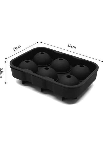 Büyük Küre Buz Kalıp Tepsi Viski Buz Küre Makinesi Yapar (18 * 13 * 5.6cm, Siyah)