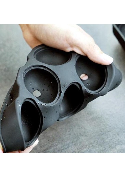 Büyük Küre Buz Kalıp Tepsi Viski Buz Küre Makinesi Yapar (18 * 13 * 5.6cm, Siyah)