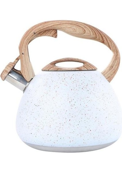 3l Antika Haşlanmış Demlik Su Isıtıcısı Paslanmaz Çelik Ahşap Saplı Düz Alt Düdük Su Isıtıcısı Kaynar Çay Kettle | Su Isıtıcılar