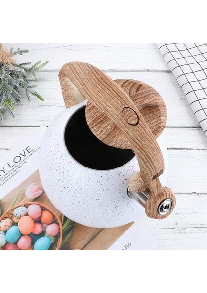 3l Antika Haşlanmış Demlik Su Isıtıcısı Paslanmaz Çelik Ahşap Saplı Düz Alt Düdük Su Isıtıcısı Kaynar Çay Kettle | Su Isıtıcılar fırsatları