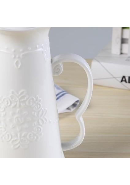 Beyaz Kabartmalı Porselen Vintage Ingiltere Çaydanlık, Cafe Coffee Kafe, Çay Töreni Çiçeklenme Çaydanlık, Sürahi | Çaydanlıklar fırsatları
