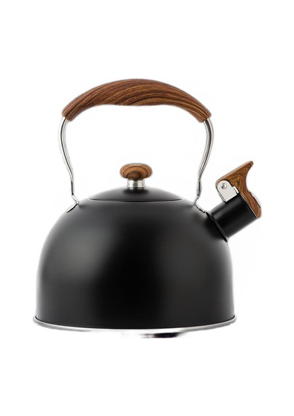 2.5l Paslanmaz Çelik Islık Çay Su Isıtıcısı Ahşap Tahıl Antiği Haşlama Kolu Kahve Çay Kettle Evrensel Gaz Sobası Indüksiyon Ocak | Su Isıtıcılar
