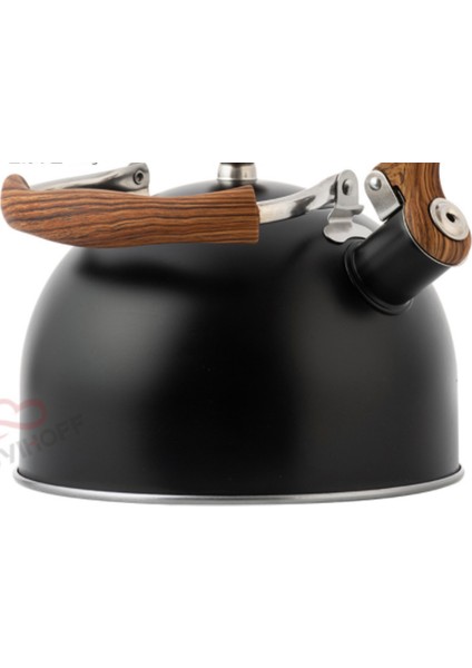 2.5l Paslanmaz Çelik Islık Çay Su Isıtıcısı Ahşap Tahıl Antiği Haşlama Kolu Kahve Çay Kettle Evrensel Gaz Sobası Indüksiyon Ocak | Su Isıtıcılar