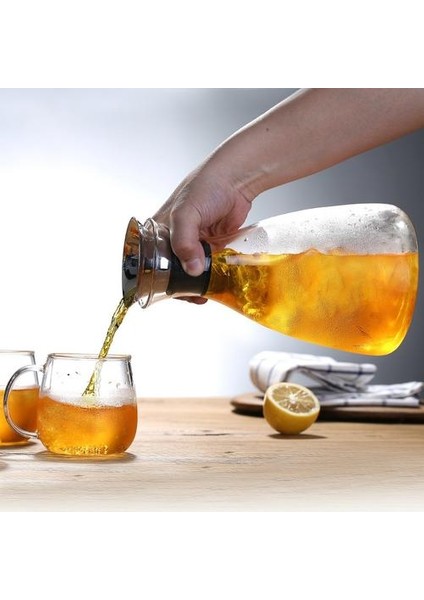 1600 ml Yüksek Kapasiteli Cam Danimarka Su Isıtıcısı Soğuk Su Suyu Dispenseri Limon Soda Kokulu Çay Potası Dağıtıcı Şarap Sürahileri | Su Coss su Isıtıcısı
