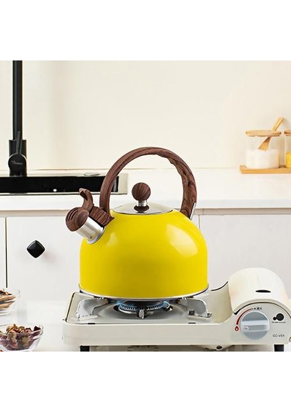 1 Adet 2.5l Paslanmaz Çelik Islık Çay Su Isıtıcısı Stipetops Gıda Sınıfı Çay Potu Isı Kavuş Kolu ile Gaz Indüksiyonlu Ocaklar | Su Isıtıcılar