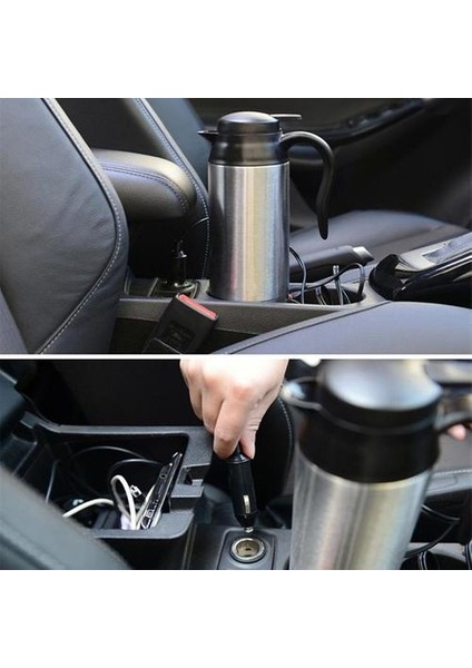 750 ml Araba Elektrikli Su Isıtıcısı Taşınabilir Araç Isıtma Fincan Kahve Çay Kupa ile Çakmak Teleferik Su Suyu Isıtıcı Tutun Isıtıcı Kettle | Elektrikli Su Isıtıcılar