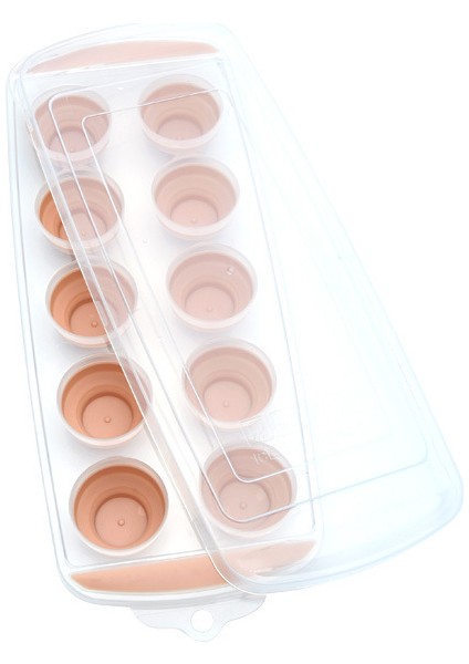 10 Izgara Pres Kapaklı Geri Çekilebilir Yuvarlak Silikon Buz Küpü