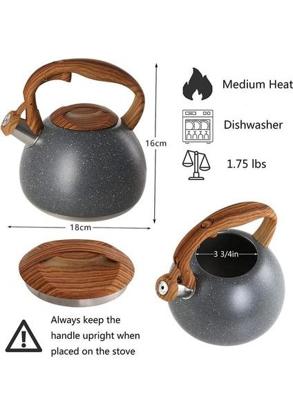 Paslanmaz Çelik Islık Su Isıtıcısı Ahşap Kolu Çay Potu Kaynar Su Drinkware Çaydanlıklar Için Çay Su Isıtıcısı Teaware | Su Isıtıcılar