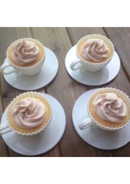 8 Adet Silikon Cupcake Bardak Muffin Kek Teacup Kalıp