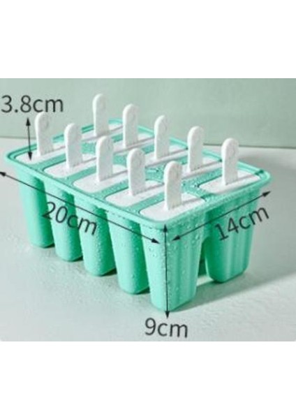 10 Parça Delikler Silikon Dondurma Kalıp Buz Küpü Tepsi Popsicle Varil Dıy Kalıp Tatlı Dondurma Kalıp Popsicle Stick (Yeşil) ile