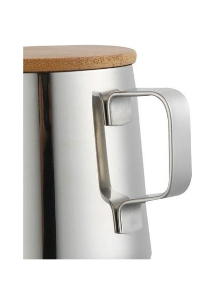 350ML Espresso Maker Cezve Ahşap Kapaklı El Yapımı, Ince Ağız Sürahi Süt Suyu | Sürahi