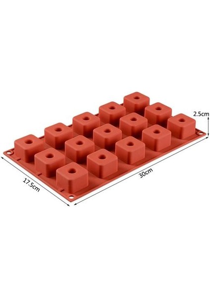 15 Kaviteler Içbükey Kek Kalıp 3D Kare Silikon Kalıp Çikolata Fondan Puding Kalıp Mutfak Pişirme Aksesuarları Rastgele Renk | Kek Kalıpları