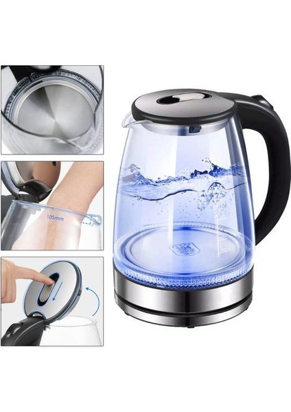 Elektrikli Su Isıtıcısı Cam Çay Şişesi 1500W Yüksek Güç Hızlı Kaynama Kapalı Kapalı ve Kaynamak Kuru Koruma | Elektrikli Su Isıtıcılar fırsatları