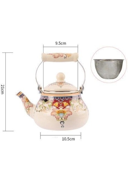 Emaye Emaye Su Isıtıcısı Çay ve Gaz Indüksiyon Ocak Için Süzgeci ile Küçük Kahve ve Süt Demlik | Su Isıtıcılar