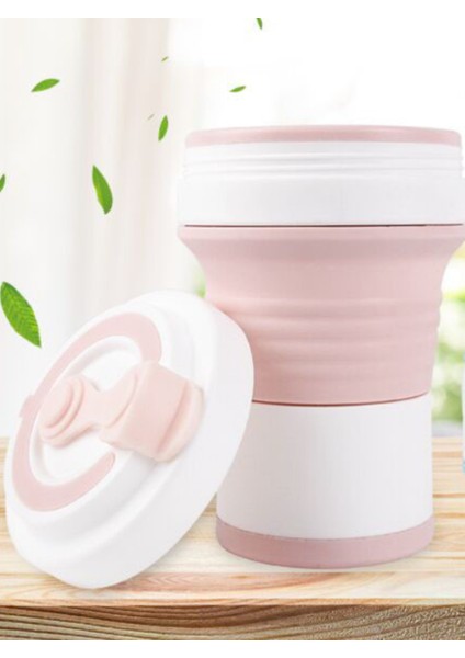 550 ml Kahve Fincanı Katlanabilir Taşınabilir Silikon Su Fincan Işlevli Outdoortravel Takılabilir Saman Içme Tumbler Çay Kupa | Sürahi (Pembe)(Yurt Dışından) modelleri