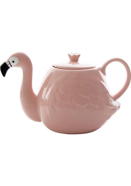 3 Adet Pembe Flamingo Kız Seramik Su Kupası Çaydanlık Seti Kolu Ev Işareti Bardak Teaware Içme Seti | Sürahi