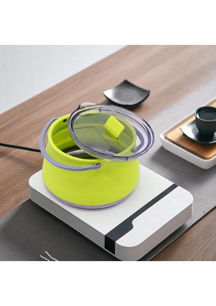 Açık Katlanır Silikon Su Isıtıcısı Taşınabilir Mini Kaynama Su Tenceresi Kolu ile Katlanır Su Kettle Ev Kamp Temsenleri | Su Isıtıcılar