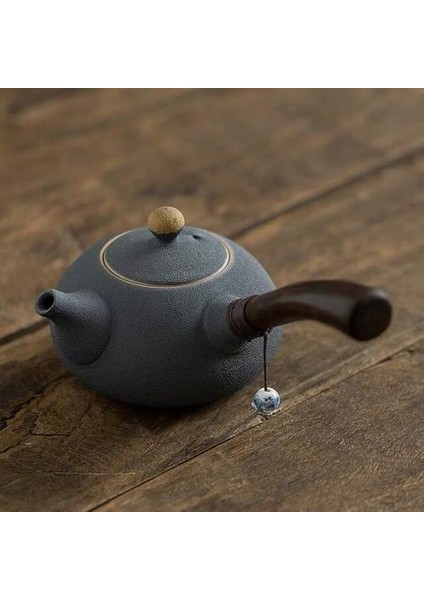 Stil Seramik Retro Çaydanlık Yan Kolu Çay Potu Basit Çin Kung Fu El Yapımı Ofis Filtresi Su Isıtıcısı Çay Seti Drinkware | Çaydanlıklar(Yurt Dışından)