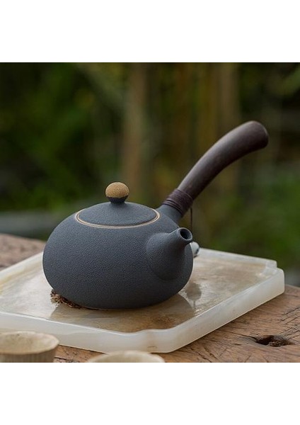 Stil Seramik Retro Çaydanlık Yan Kolu Çay Potu Basit Çin Kung Fu El Yapımı Ofis Filtresi Su Isıtıcısı Çay Seti Drinkware | Çaydanlıklar(Yurt Dışından)
