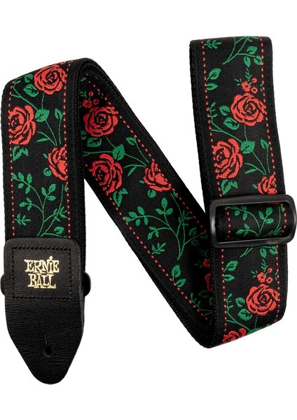 P05318 Spanish Rose Jacquard Guitar Strap Gitar Askısı
