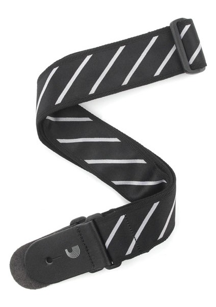 Woven Straps, Indie T20W1409 Tie Stripes, - Black & Grey Gitar Askısı