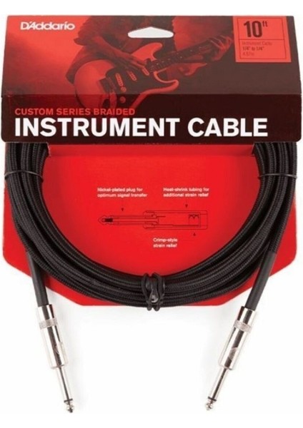 PW-BG-10BK Custom Series Braided Instrument Cable Enstrüman Kablosu (3 Mt)