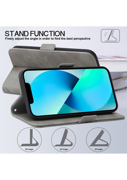 Geometrik Çizgi Pu Kılıfı Foriphone 13 Pro Gri (Yurt Dışından) modelleri