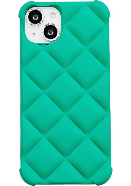 Rhombic Doku Tpu iPhone13 Mavi Yeşil Telefon Kılıfı (Yurt Dışından)