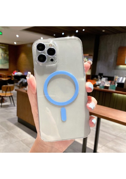 iPhone13 Pro Blue Magsafe Manyetik Telefon Kılıfı (Yurt Dışından)
