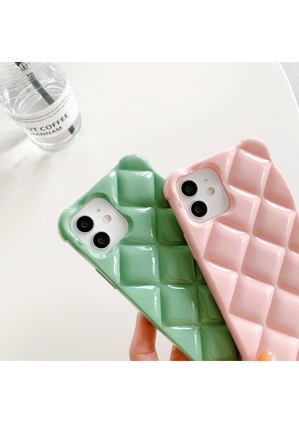 Rhombic Doku Tpu iPhone13 Koyu Yeşil Telefon Kılıfı (Yurt Dışından) fırsatları