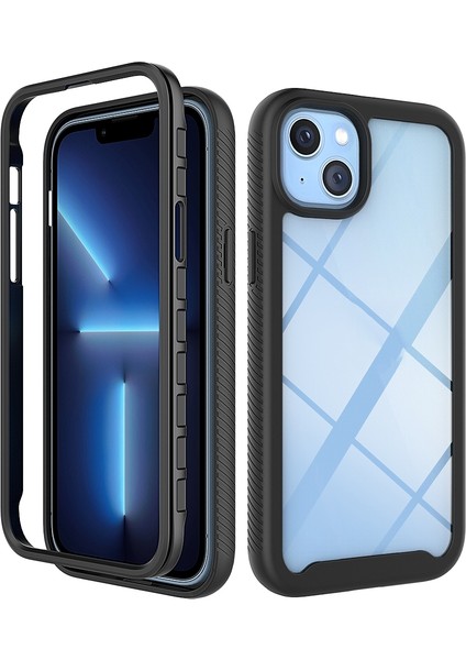 iPhone 14 Için Pc + Tpu Telefon Kılıfı - Siyah (Yurt Dışından)