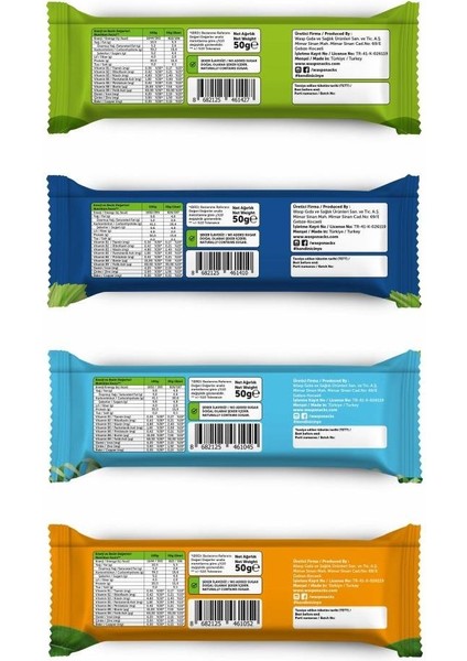 Yüksek Protein Bar Karma Set 50g 12 Adet