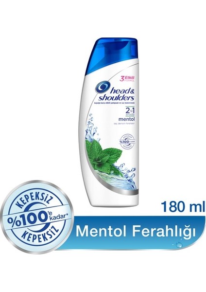 Head & Shoulders 2'Si 1 Arada Şampuan Mentol Ferahlığı 180 Ml