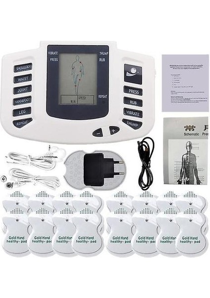 Xınh Elektronik Onlar Ems Kas Stimülatörü Darbe Akupunktur Masaj Terapisi Sırt Boyun Tam Vücut Masajı 16 Pedler Rusça / Ingilizce Cihaz Seti (Yurt Dışından)