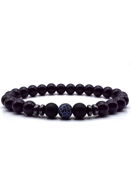 Erkek - Şık Tasarım Doğal Taş Bileklik | Onix, Akik, Hematit | Güç Taşı > Handmade