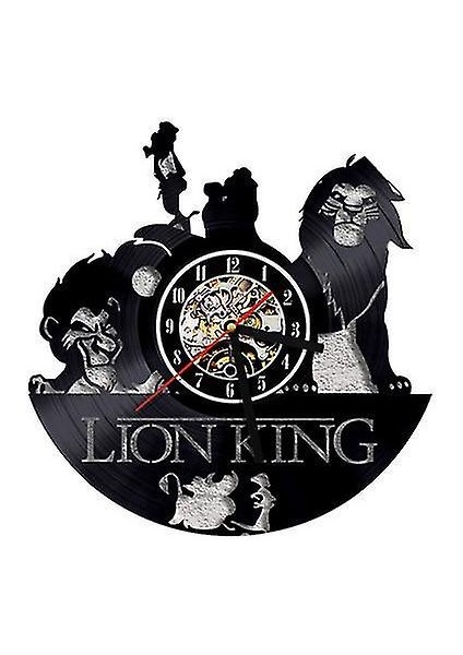 Aslan Kral Vinil Kayıt Duvar Saati, Retro Ev Dekorasyon Duvar Saati