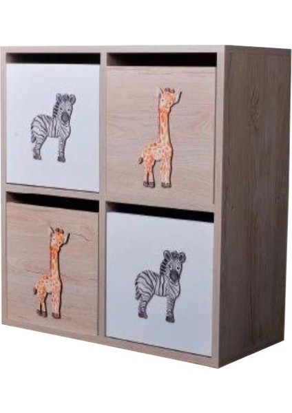 Q Deco Safari 4 Bölmeli Saklama Ünitesi