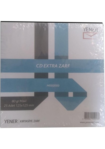 Offıcemate CD Zarf Kare 125X125 80GR Mavı 25LI