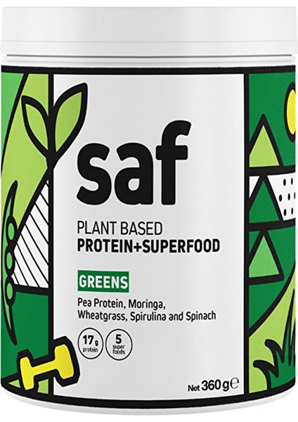 Saf Nutrition Saf Bitkisel Protein + Superfood Greens Mix 360 Gr