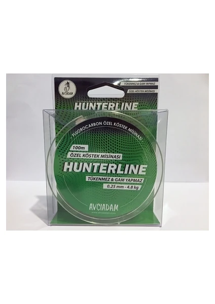 Hunterlıne 0,25MM - 4,8kg 100M Fluorocarbon Köstek Misinası